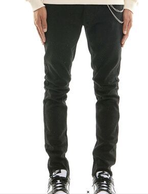 KDNK Rhinestone Embellished Skinny Jeans Black Nwt Size 32